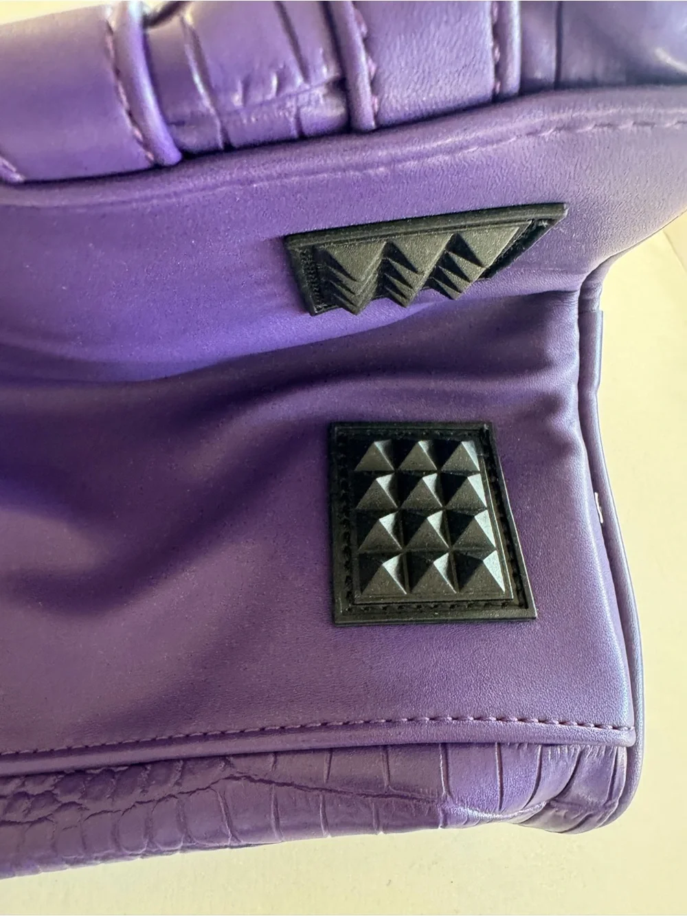 Tote&Carry Purple Croc Embossed Backpack Duffle Bag Set Weekender Travel NWT